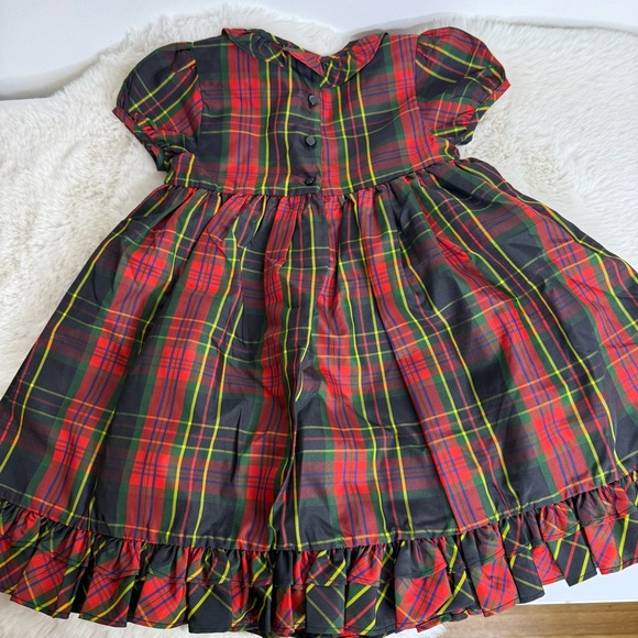 Ralph Lauren Polo Girls Christmas Holiday Fancy Dress Plaid EUC 24 Months - Picture 3 of 8